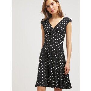 Ralph Lauren Black & White Polka Dot Fit & Flare Dress |NWOT| Size 8